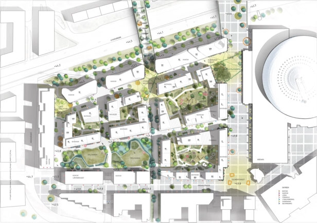 Brunnberg & Forshed Arkitektkontor - Söderstadion vision för en hållbar stadsdel - situationsplan -bild TMRW